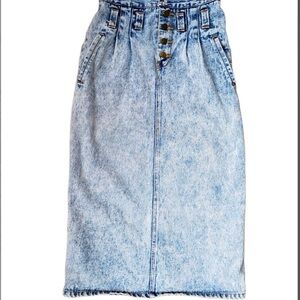 Gitano Denim Midi Skirt with Super High Waist Vintage 80s 90s